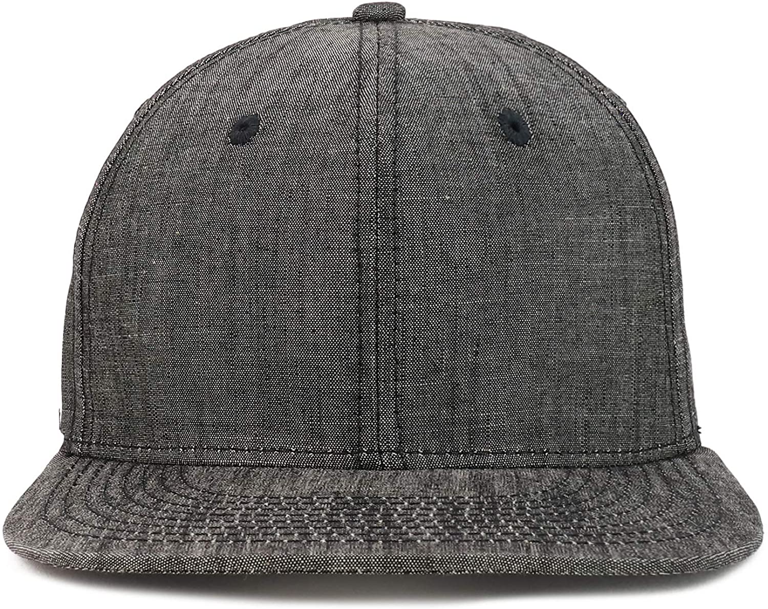 Washed Denim Snapback Flat Bill Cotton Cap