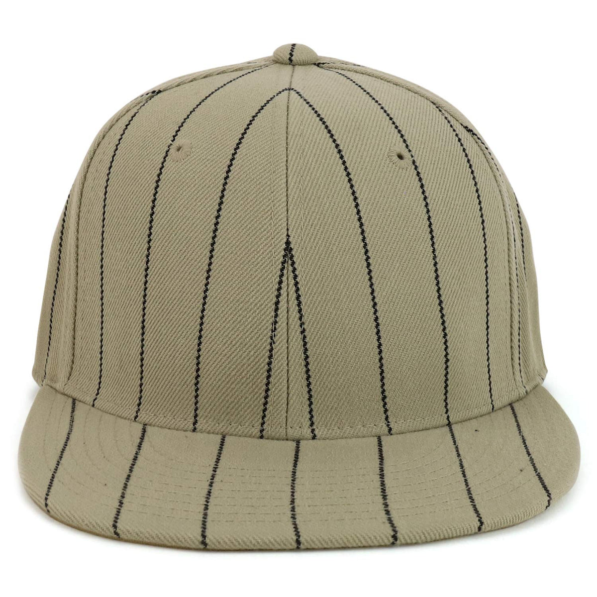 Armycrew Pin Striped Structured Flatbill Fitted Baseball Cap - Khaki - 7