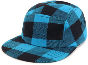 Armycrew Plaid Checkered 5 Panel Cotton Racer Cap