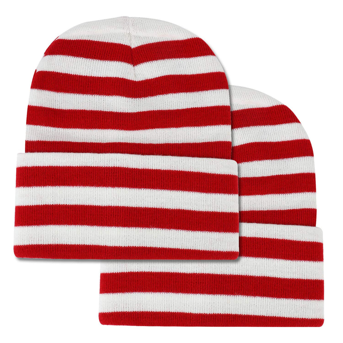 Armycrew Red White Stripe Long Cuff Beanie