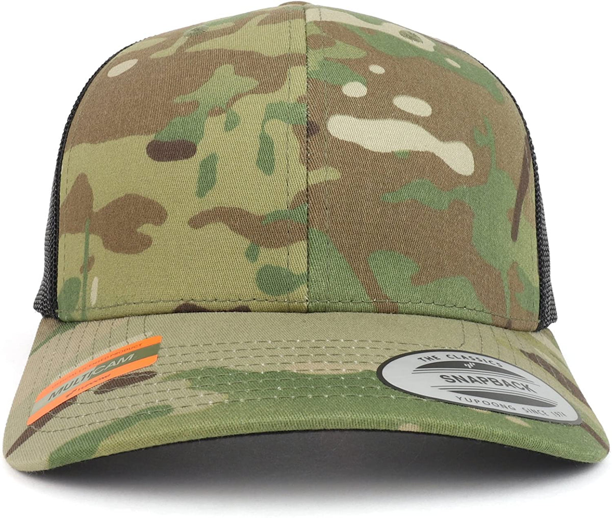 Armycrew Blank Strucutured Camouflage Structured Trucker Mesh Baseball Cap