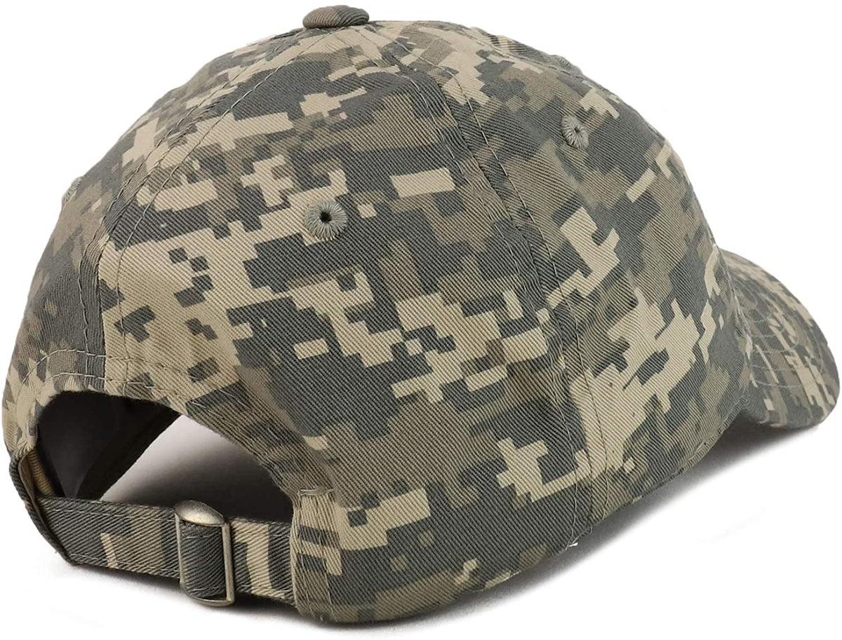 Armycrew Small Yellow Side American Flag Patch Camo Soft Crown Baseball Cap - ACU