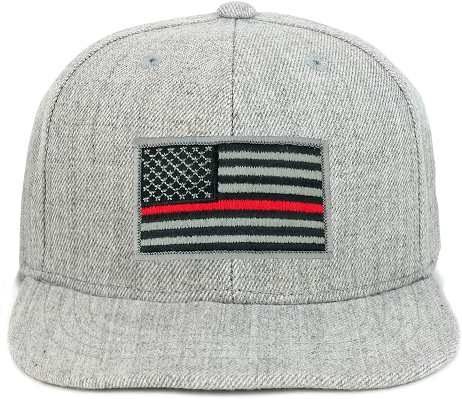 Armycrew Youth Kid Size Thin Red Line American Flag Patch Flat Bill Snapback Baseball Cap