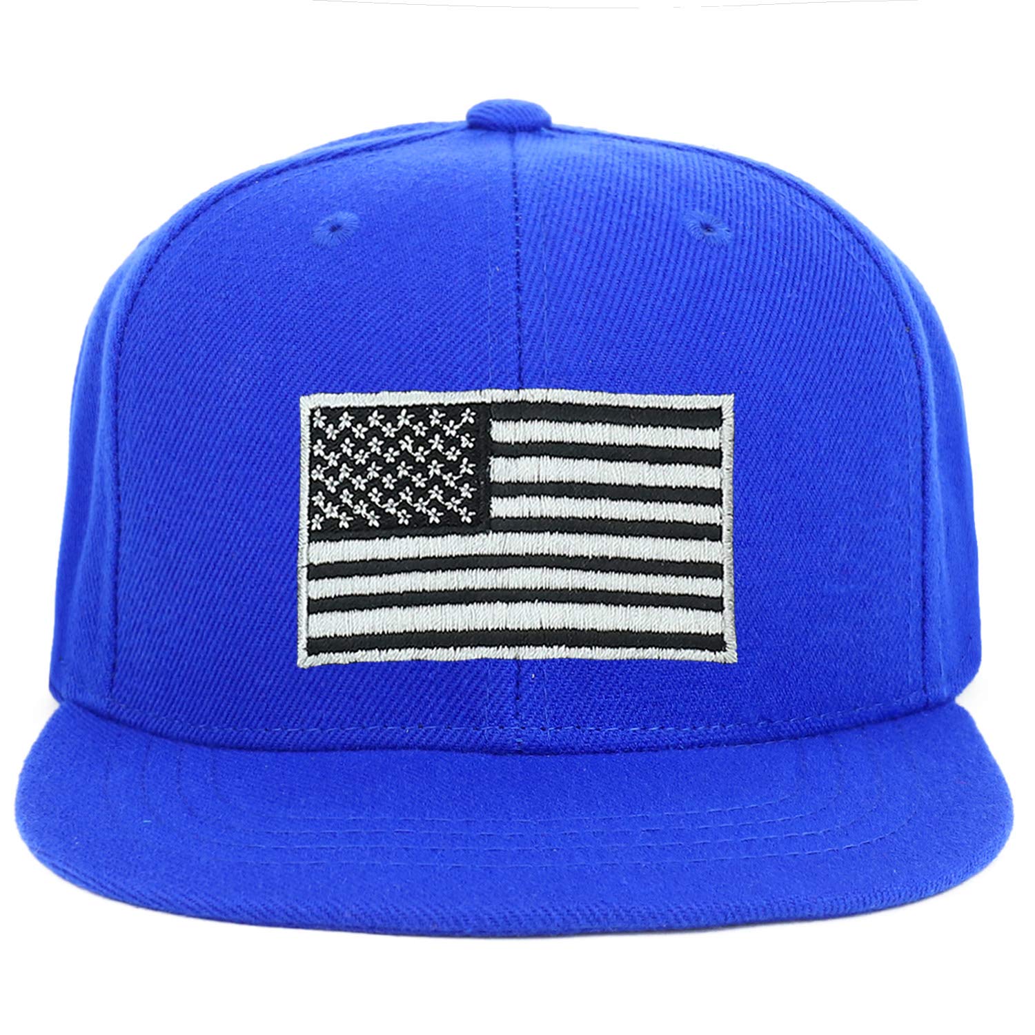 Armycrew Youth Kid Size American Flag Embroidered Flat Bill Snapback Baseball Cap