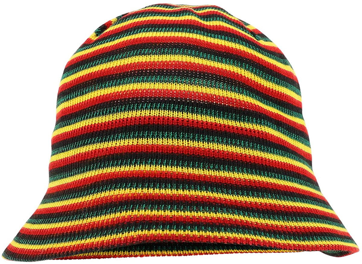 Armycrew RGY Striped Lightweight Mesh Knit Rasta Bucket Hat