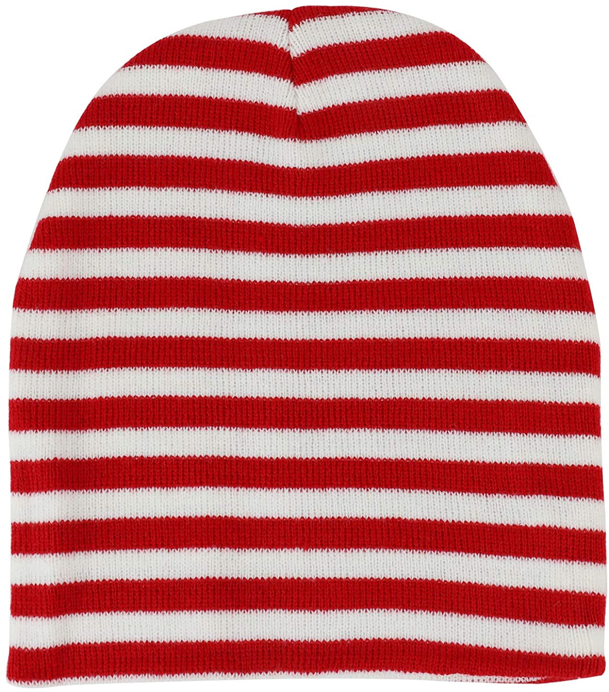 Armycrew Red White Stripe Short Skull Beanie