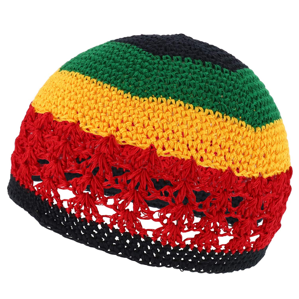 Armycrew Rasta Jamaica Crochet Knit Stretchable Skull Beanie Hat