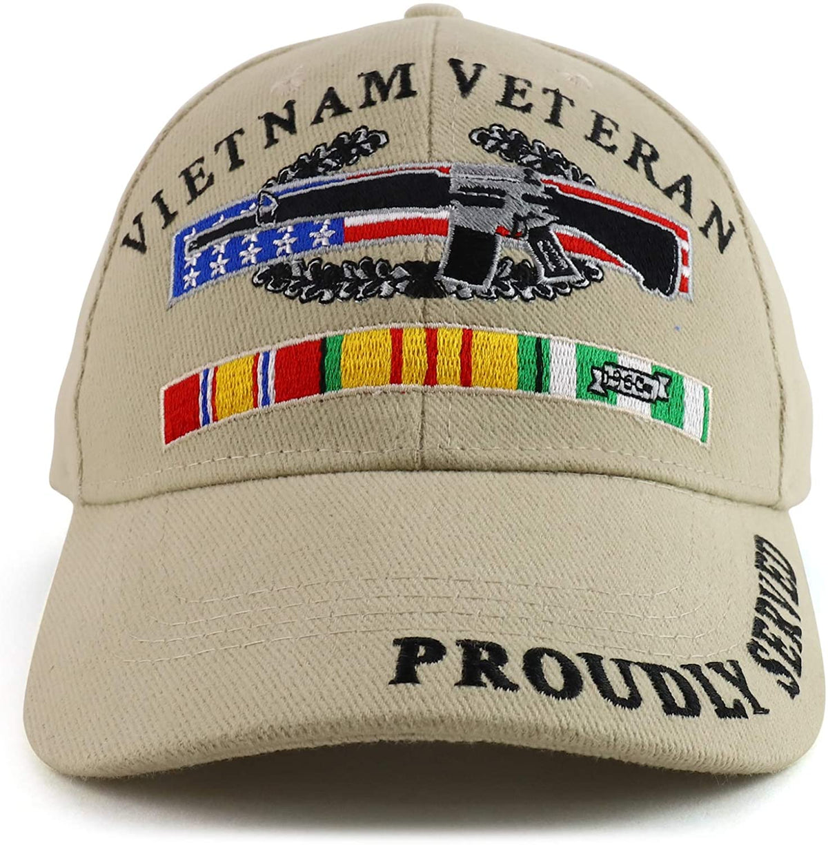 Armycrew Vietnam Combat Veteran Embroidered Military Cotton Baseball Cap